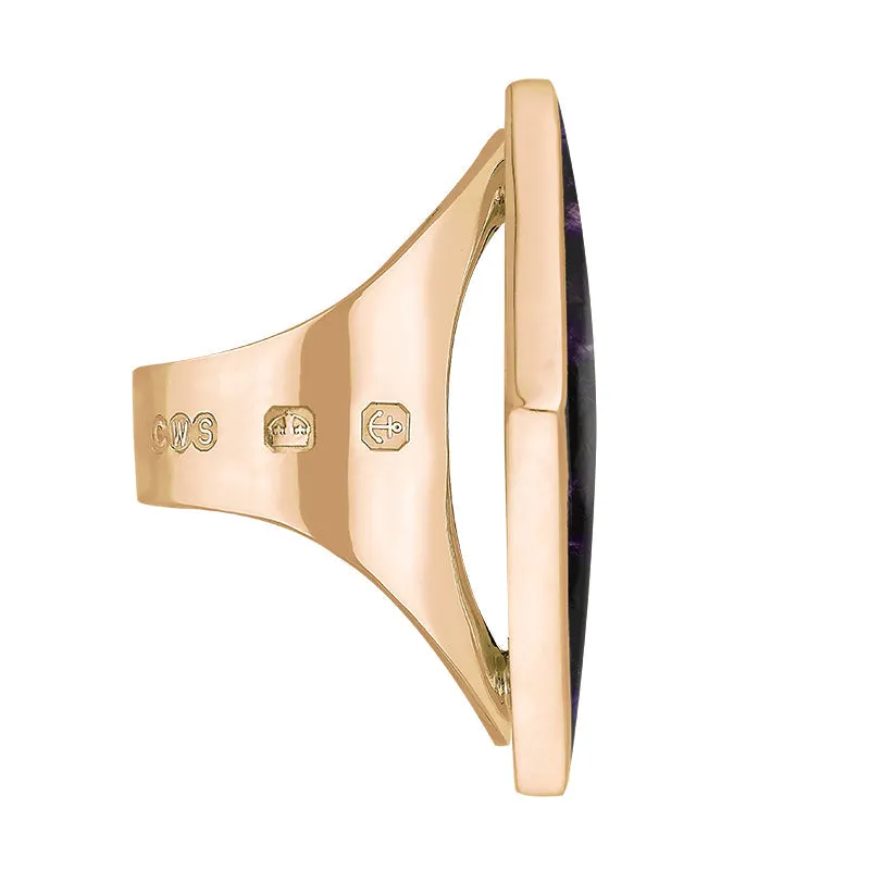 9ct Rose Gold Blue John Hallmark Medium Rhombus Ring sold by Jura Watches product image thumbnail 3