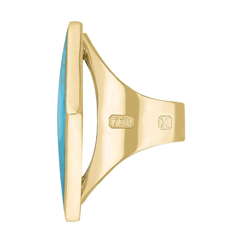18ct Yellow Gold Turquoise Hallmark Medium Rhombus Ring sold by Jura Watches product image thumbnail 2