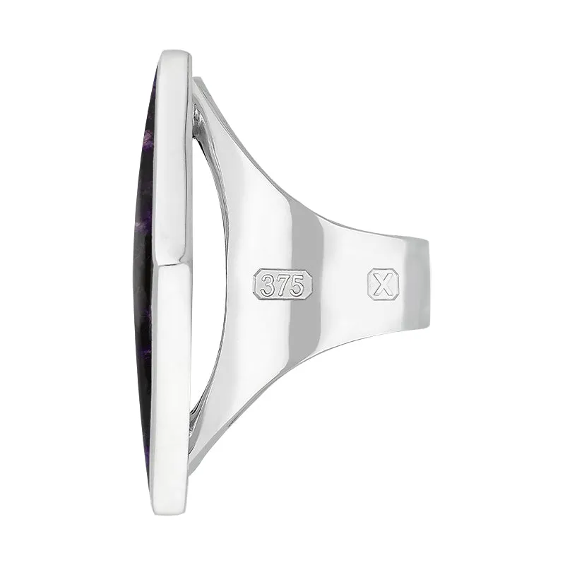 9ct White Gold Blue John Hallmark Medium Rhombus Ring sold by Jura Watches product image thumbnail 2