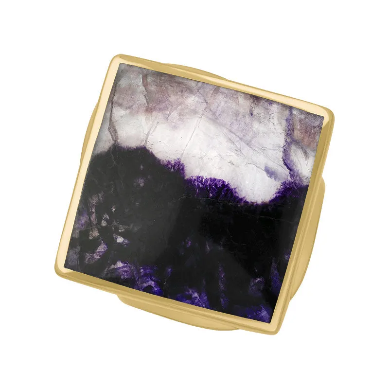 9ct Yellow Gold Blue John Hallmark Medium Rhombus Ring sold by Jura Watches