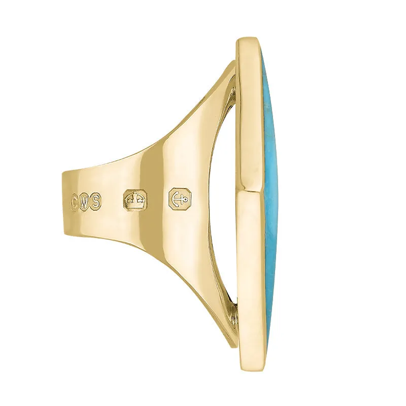 9ct Yellow Gold Turquoise Hallmark Medium Rhombus Ring sold by Jura Watches product image thumbnail 3