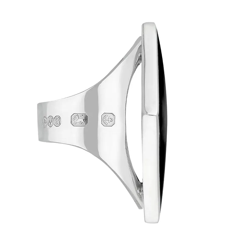 Sterling Silver Whitby Jet Hallmark Medium Rhombus Ring sold by Jura Watches product image thumbnail 3