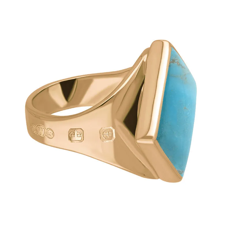 18ct Rose Gold Turquoise Hallmark Small Rhombus Ring sold by Jura Watches product image thumbnail 3