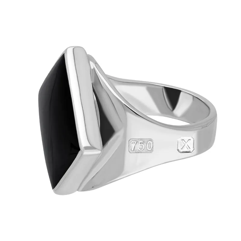 18ct White Gold Whitby Jet Hallmark Small Rhombus Ring sold by Jura Watches product image thumbnail 2