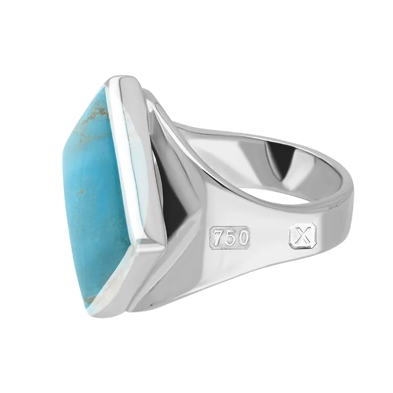 18ct White Gold Turquoise Hallmark Small Rhombus Ring sold by Jura Watches product image thumbnail 2