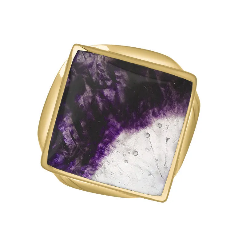 18ct Yellow Gold Blue John Hallmark Small Rhombus Ring sold by Jura Watches