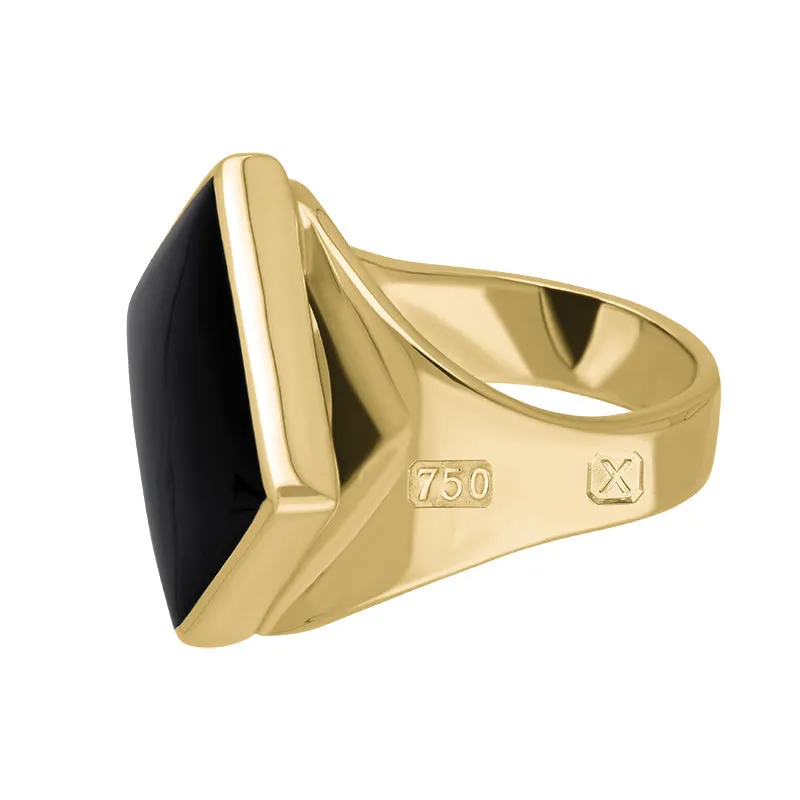 18ct Yellow Gold Whitby Jet Hallmark Small Rhombus Ring sold by Jura Watches product image thumbnail 2