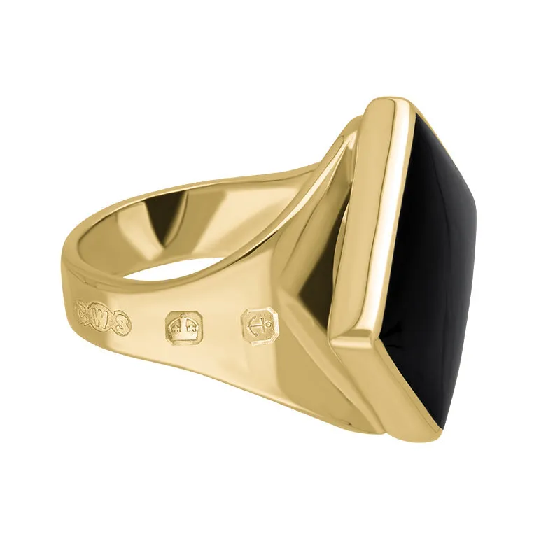 18ct Yellow Gold Whitby Jet Hallmark Small Rhombus Ring sold by Jura Watches product image thumbnail 3