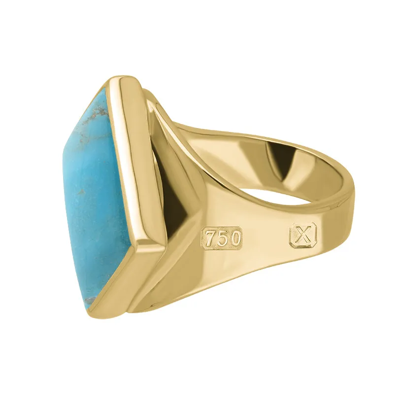 18ct Yellow Gold Turquoise Hallmark Small Rhombus Ring sold by Jura Watches product image thumbnail 2