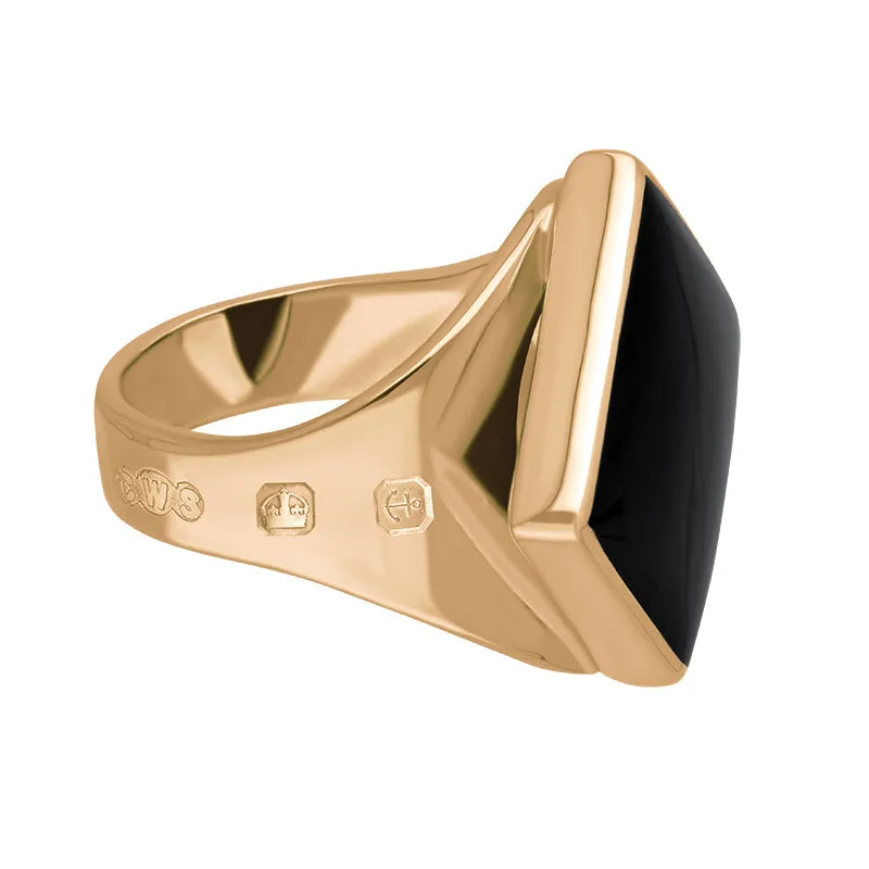 9ct Rose Gold Whitby Jet Hallmark Small Rhombus Ring sold by Jura Watches product image thumbnail 3