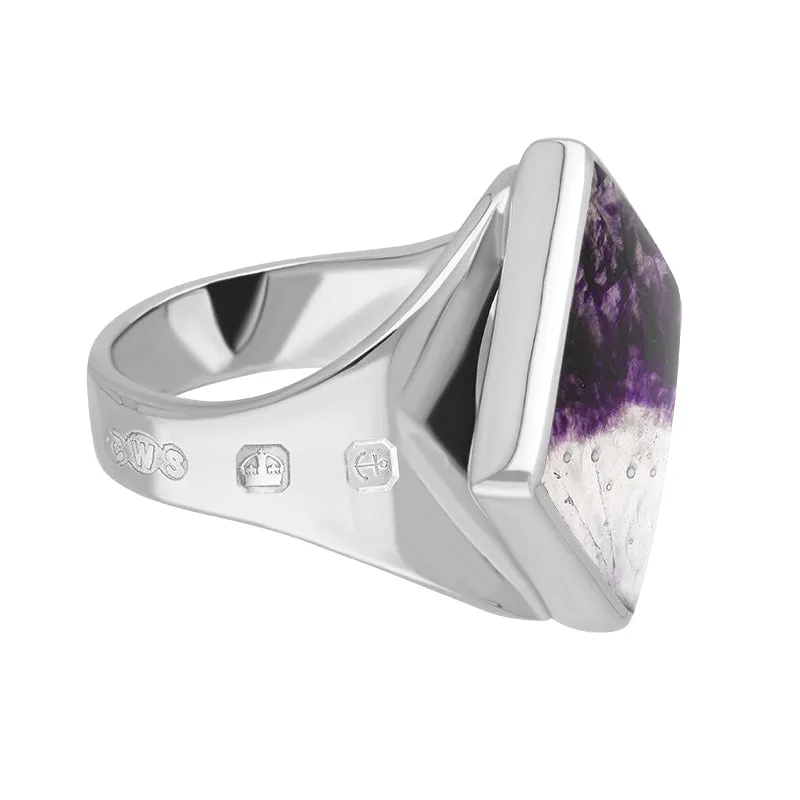 9ct White Gold Blue John Hallmark Small Rhombus Ring sold by Jura Watches product image thumbnail 3