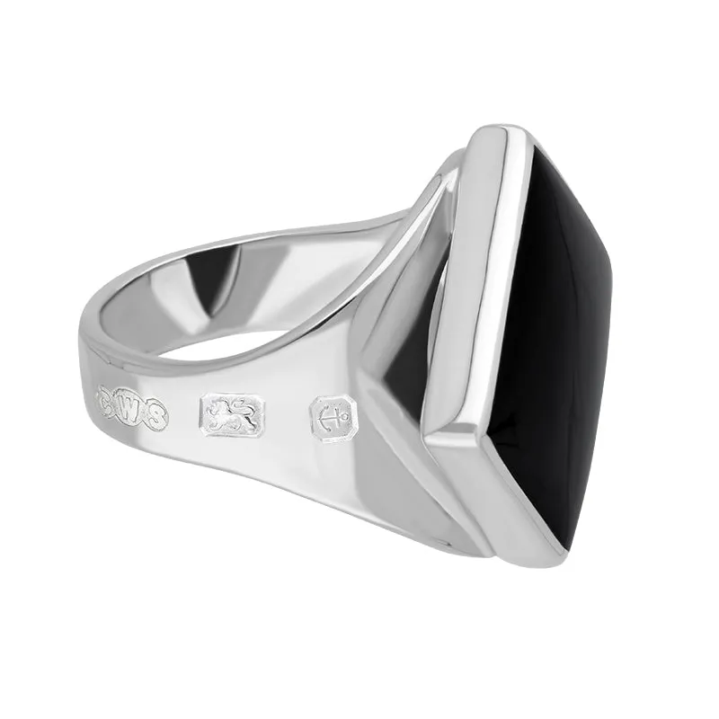 Sterling Silver Whitby Jet Hallmark Small Rhombus Ring sold by Jura Watches product image thumbnail 3