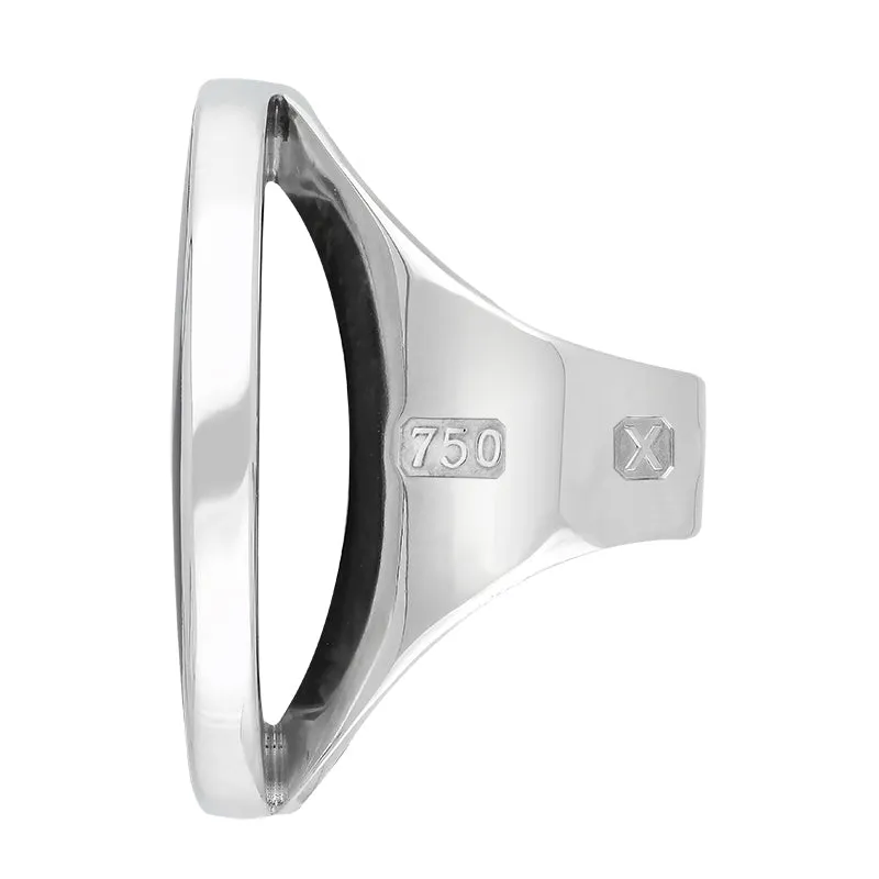 18ct White Gold Whitby Jet Hallmark Large Round Ring sold by Jura Watches product image thumbnail 2