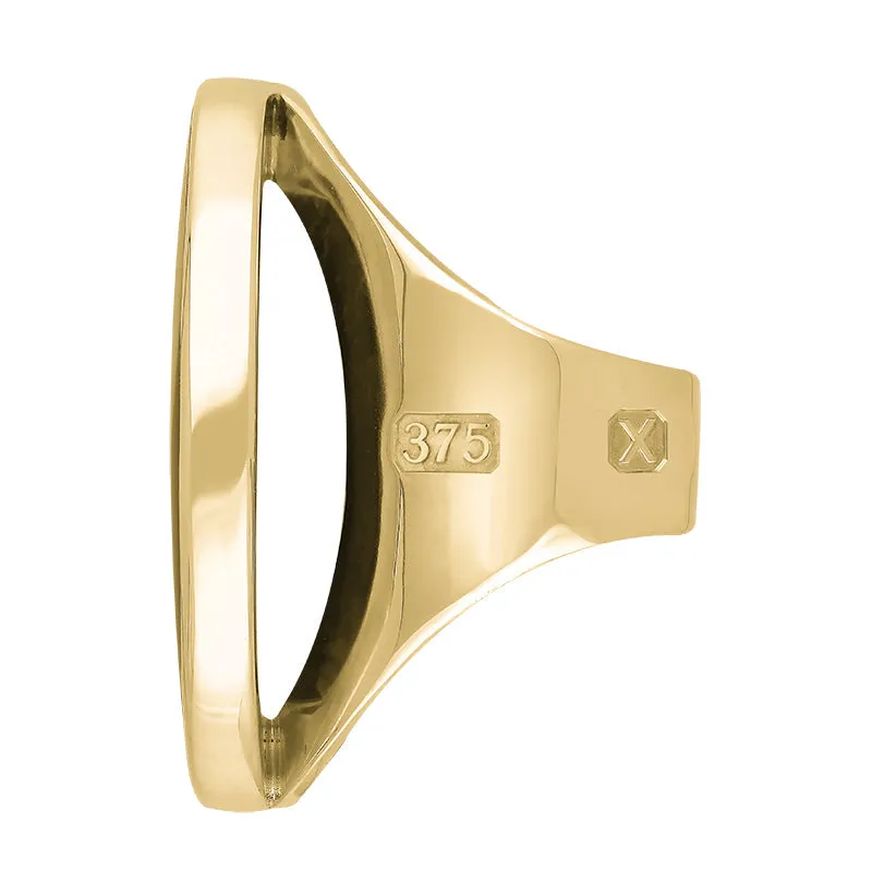 9ct Yellow Gold Whitby Jet Hallmark Large Round Ring sold by Jura Watches product image thumbnail 2