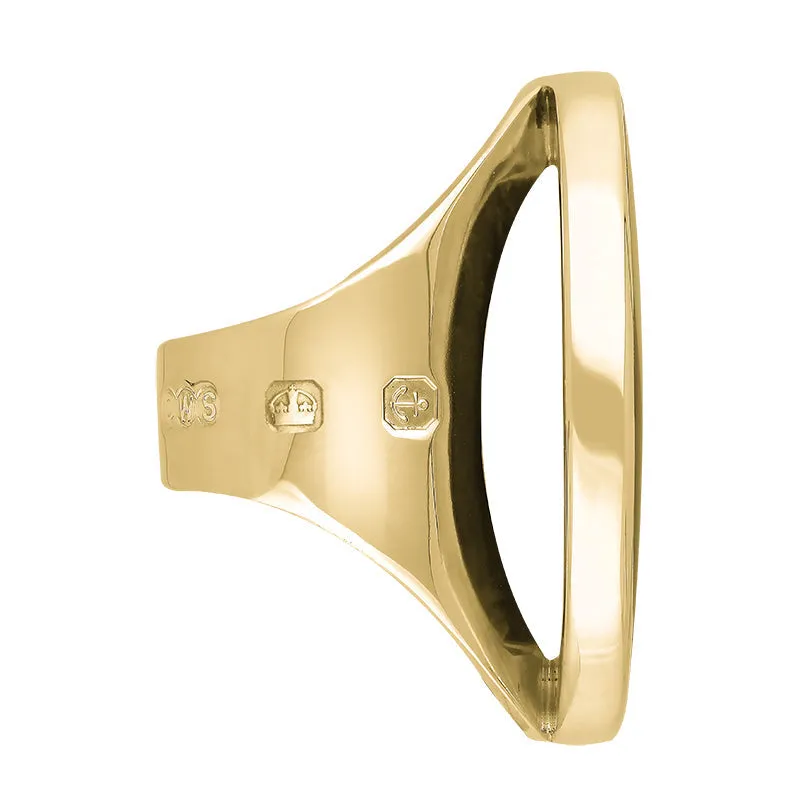 9ct Yellow Gold Whitby Jet Hallmark Large Round Ring sold by Jura Watches product image thumbnail 3