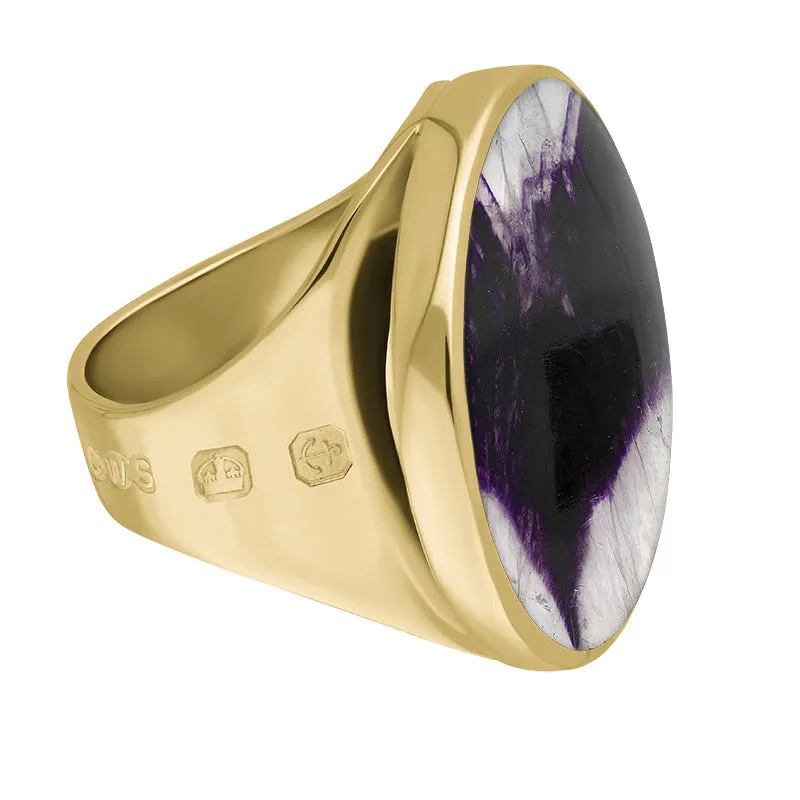 18ct Yellow Gold Blue John Hallmark Medium Round Ring sold by Jura Watches product image thumbnail 3