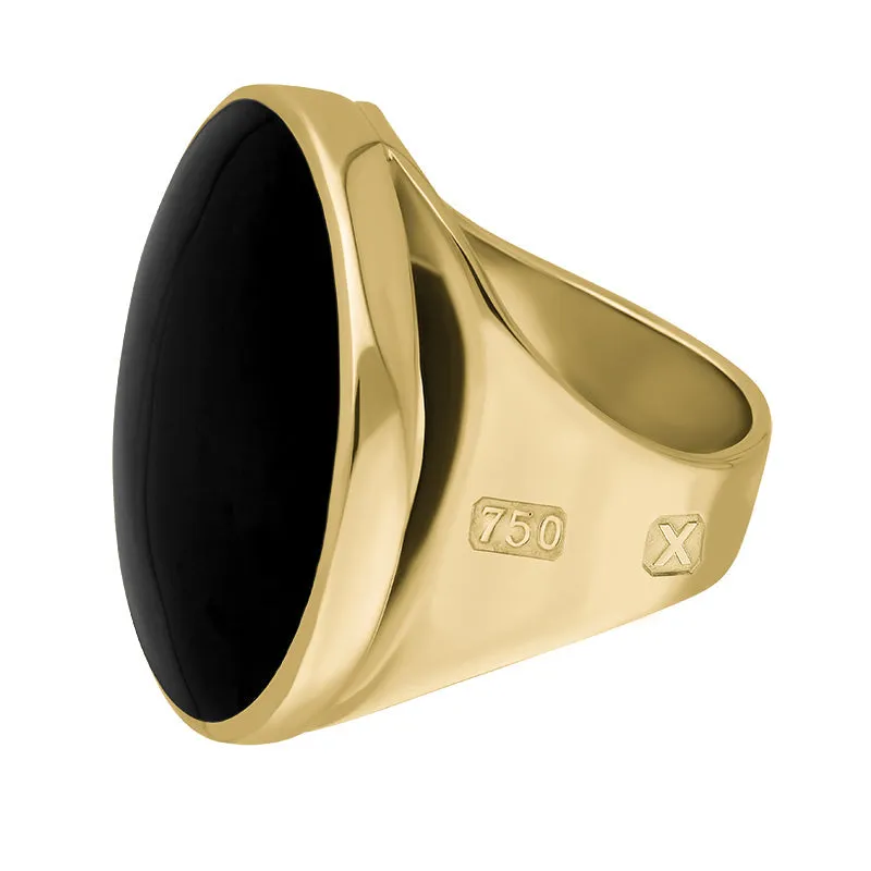 18ct Yellow Gold Whitby Jet Hallmark Medium Round Ring sold by Jura Watches product image thumbnail 2