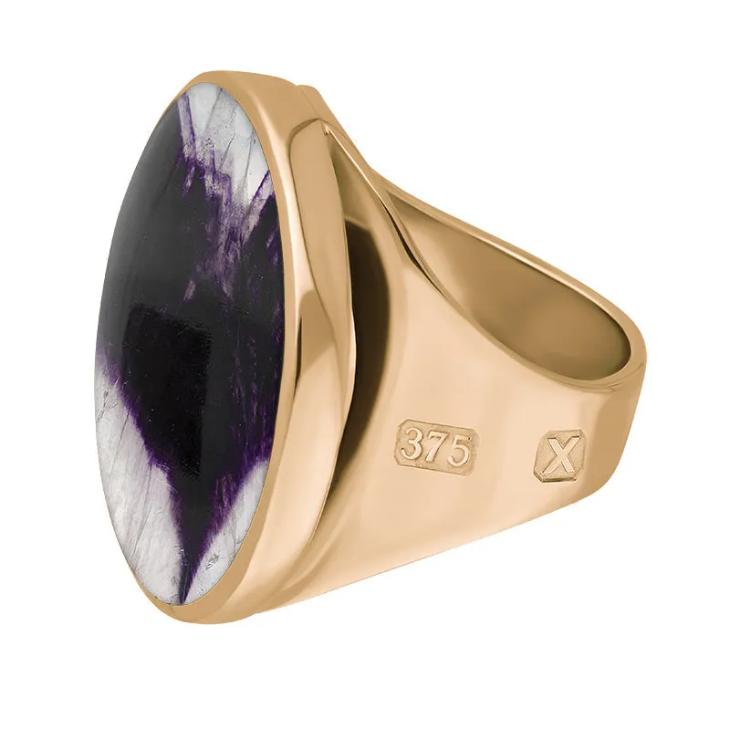9ct Rose Gold Blue John Hallmark Medium Round Ring sold by Jura Watches product image thumbnail 2