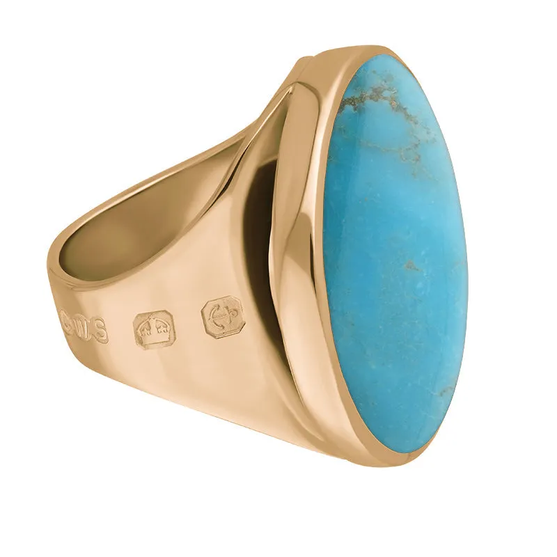 9ct Rose Gold Turquoise Hallmark Medium Round Ring sold by Jura Watches product image thumbnail 3