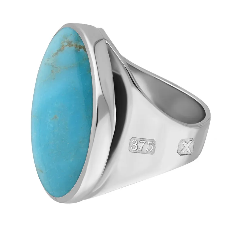 9ct White Gold Turquoise Hallmark Medium Round Ring sold by Jura Watches product image thumbnail 2