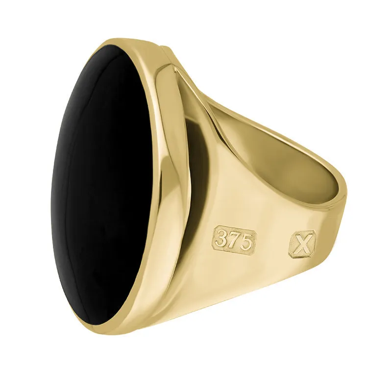 9ct Yellow Gold Whitby Jet Hallmark Medium Round Ring sold by Jura Watches product image thumbnail 2