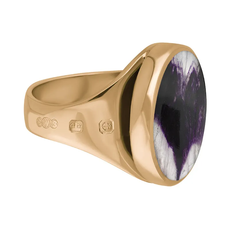 18ct Rose Gold Blue John Hallmark Small Round Ring sold by Jura Watches product image thumbnail 3