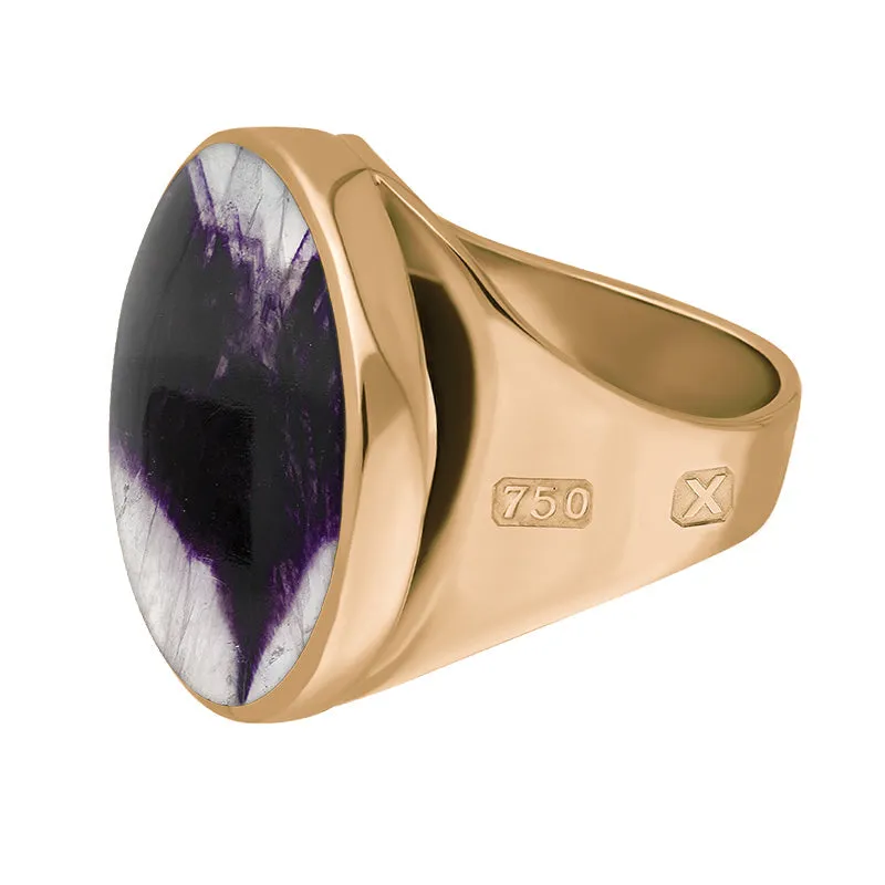 18ct Rose Gold Blue John Hallmark Small Round Ring sold by Jura Watches product image thumbnail 2