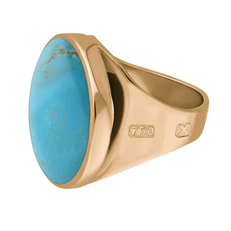 18ct Rose Gold Turquoise Hallmark Small Round Ring sold by Jura Watches product image thumbnail 2