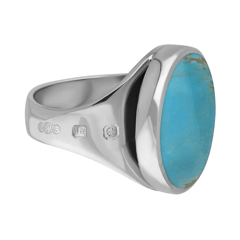 9ct White Gold Turquoise Hallmark Small Round Ring sold by Jura Watches product image thumbnail 3
