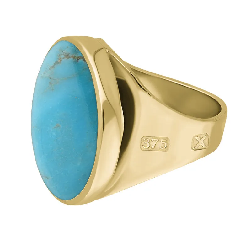 9ct Yellow Gold Turquoise Hallmark Small Round Ring sold by Jura Watches product image thumbnail 2