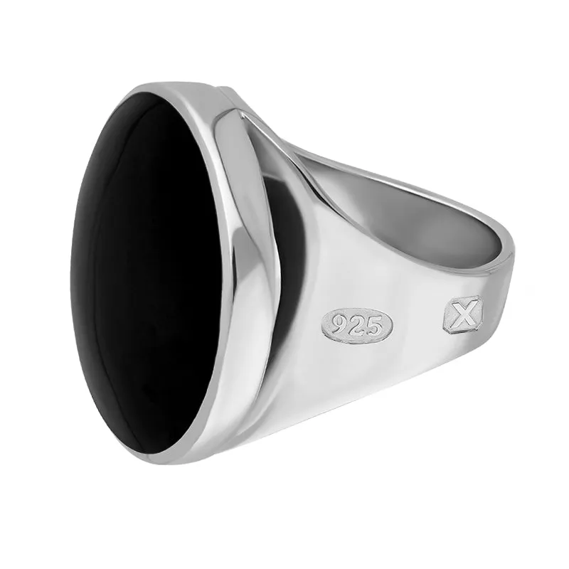 Sterling Silver Whitby Jet Hallmark Small Round Ring sold by Jura Watches product image thumbnail 2