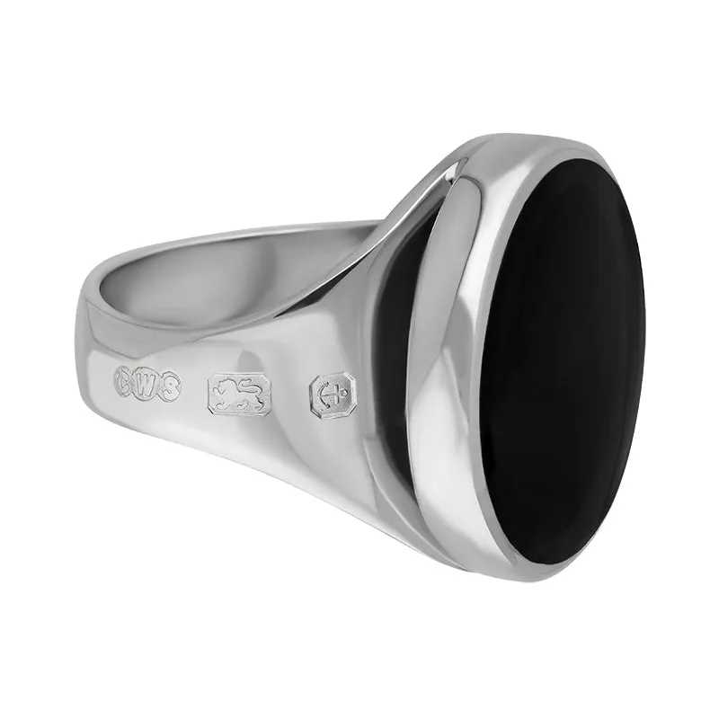 Sterling Silver Whitby Jet Hallmark Small Round Ring sold by Jura Watches product image thumbnail 3