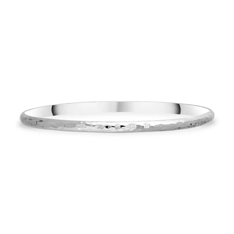 Sterling Silver Hallmark 4mm Hammered Bangle sold by Jura Watches product image thumbnail 2