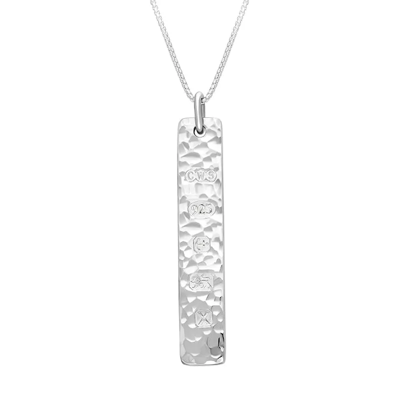 Sterling Silver Hallmark Hammered Ingot Pendant Necklace sold by Jura Watches