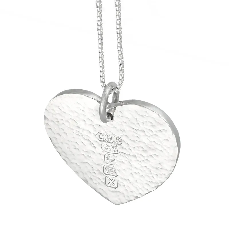 Sterling Silver Hallmark Hammered Heart Large Pendant Necklace sold by Jura Watches product image thumbnail 2