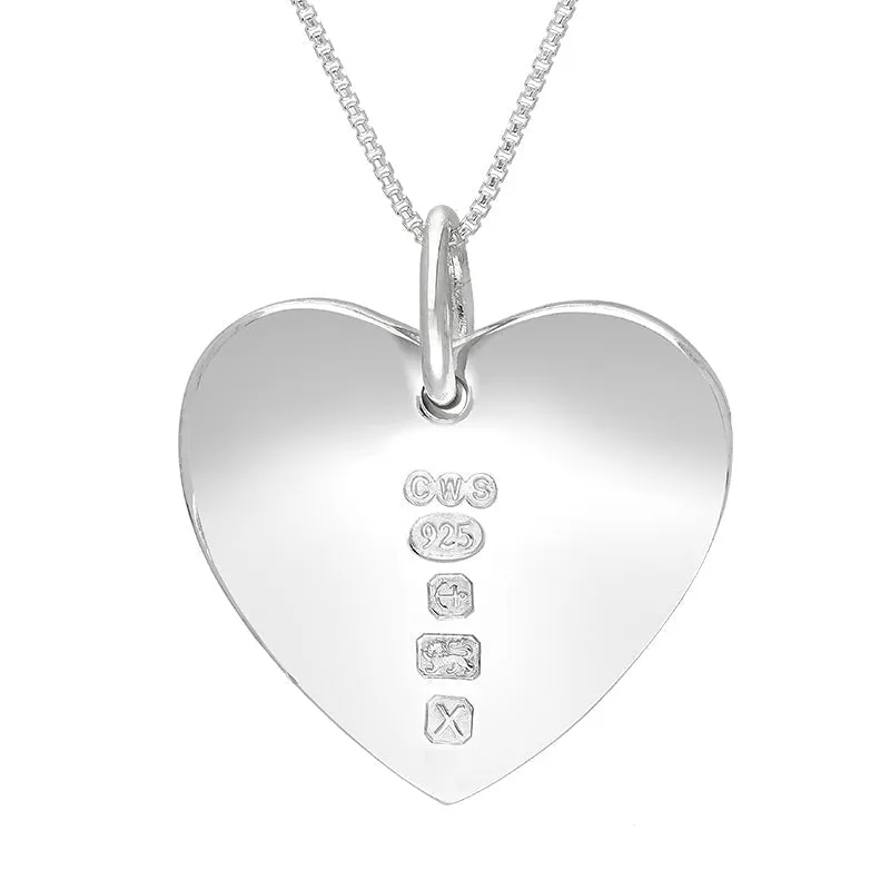 Sterling Silver Hallmark Polished Heart Large Pendant Necklace sold by Jura Watches