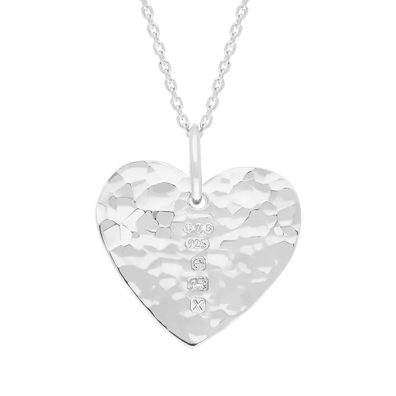 Sterling Silver Hallmark Hammered Heart Small Pendant Necklace sold by Jura Watches