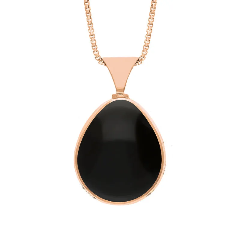18ct Rose Gold Whitby Jet Turquoise Hallmark Double Sided Pear-shaped Necklace sold by Jura Watches product image thumbnail 2