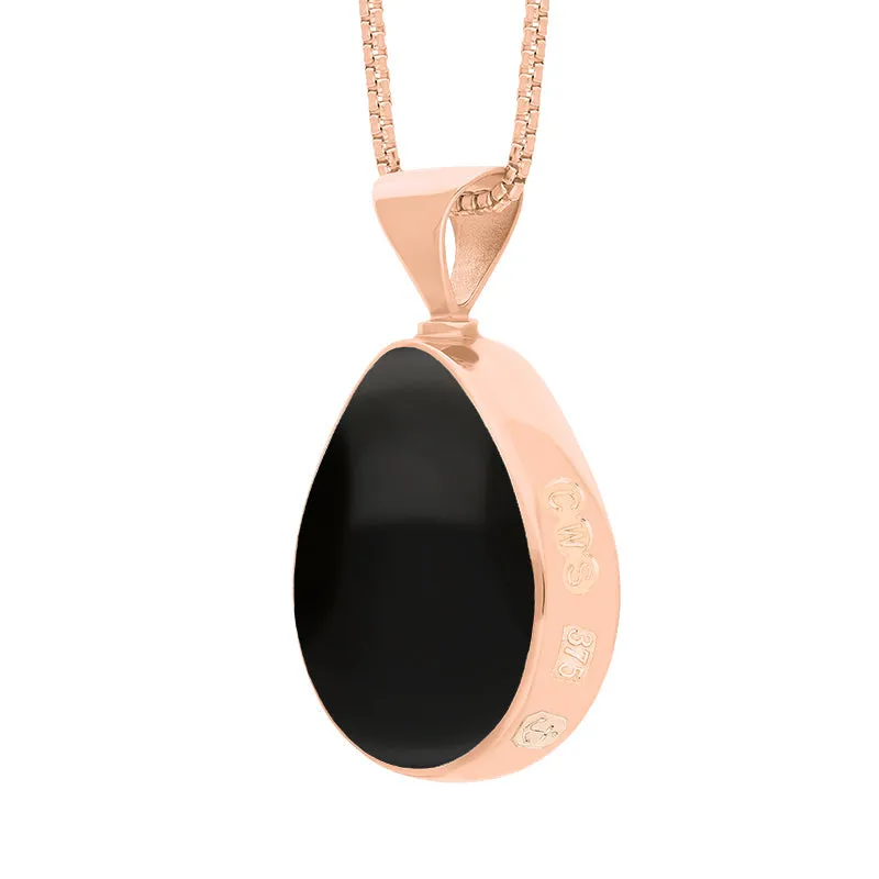18ct Rose Gold Blue John Whitby Jet Hallmark Double Sided Pear-shaped Necklace sold by Jura Watches product image thumbnail 4