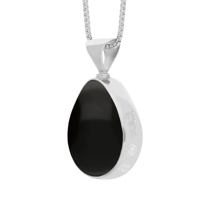 18ct White Gold Whitby Jet Lapis Lazuli Hallmark Double Sided Pear-shaped Necklace sold by Jura Watches product image thumbnail 4