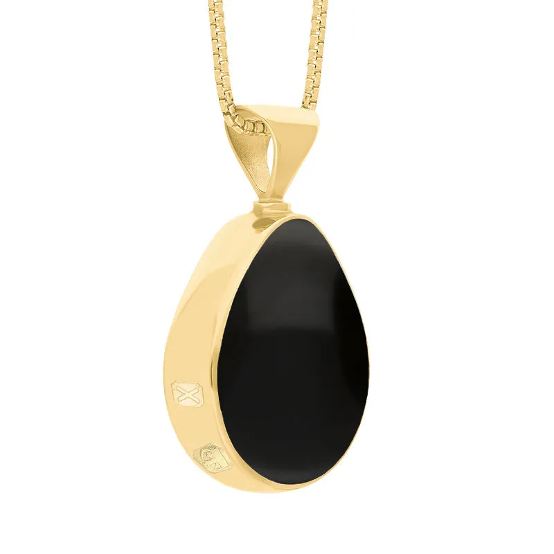 18ct Yellow Gold Blue John Whitby Jet Hallmark Double Sided Pear-shaped Necklace sold by Jura Watches product image thumbnail 3