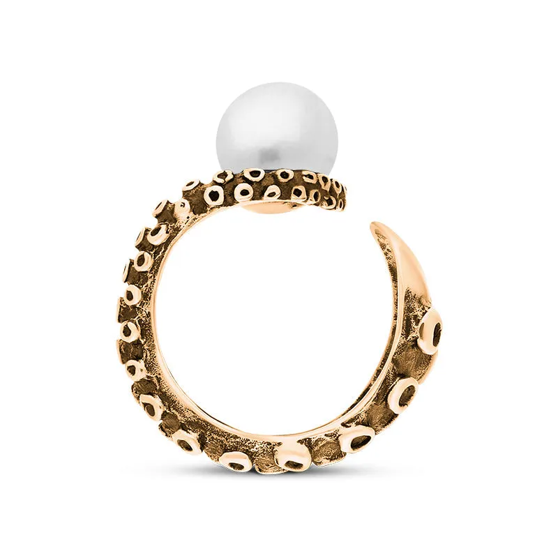 9ct Rose Gold Freshwater Pearl Bead Swirl Tentacle Ring sold by Jura Watches product image thumbnail 2