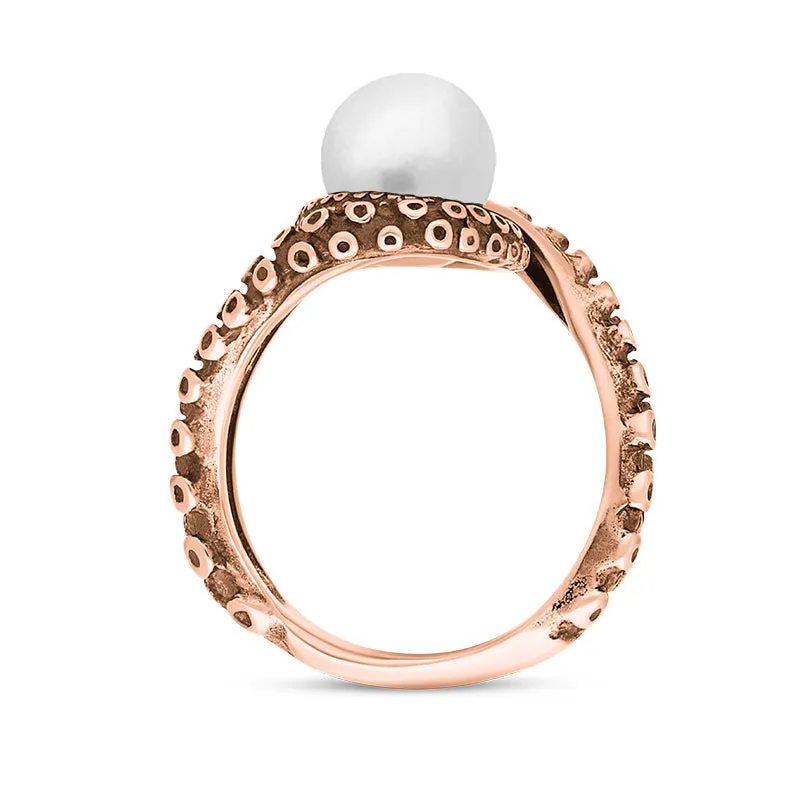 9ct Rose Gold Freshwater Pearl Bead Twist Tentacle Ring sold by Jura Watches product image thumbnail 2
