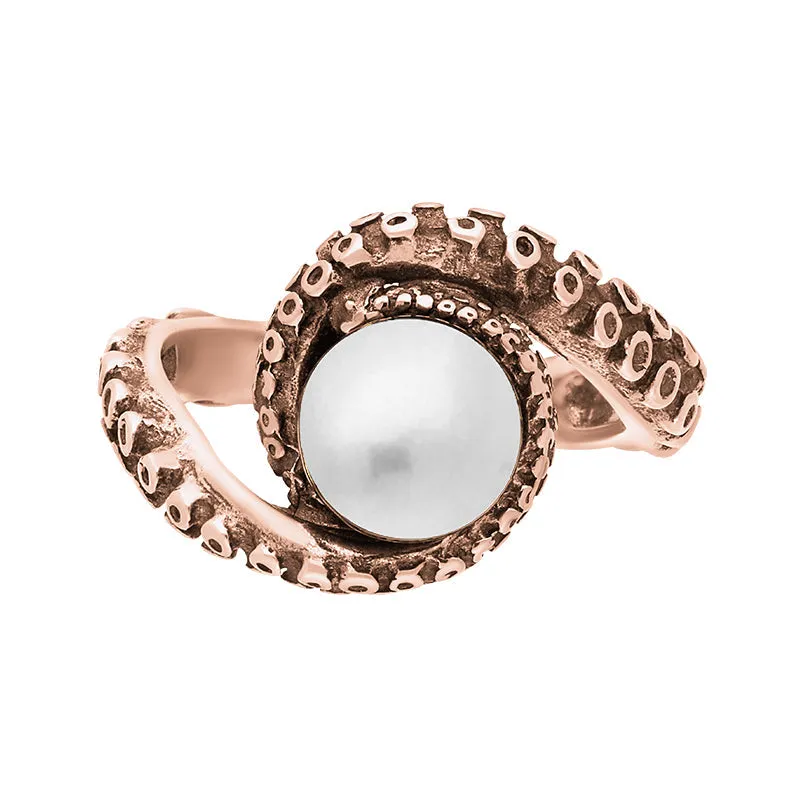 18ct Rose Gold Freshwater Pearl Bead Twist Tentacle Ring sold by Jura Watches product image thumbnail 3