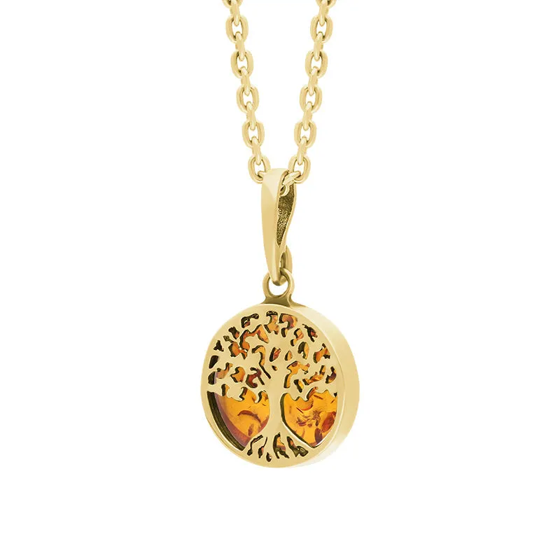 9ct Yellow Gold Small Amber Round Tree of Life Necklace sold by Jura Watches product image thumbnail 2