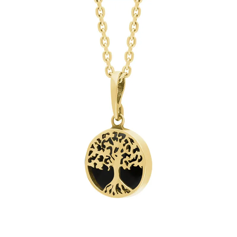 9ct Yellow Gold Small Whitby Jet Round Tree of Life Necklace sold by Jura Watches product image thumbnail 2