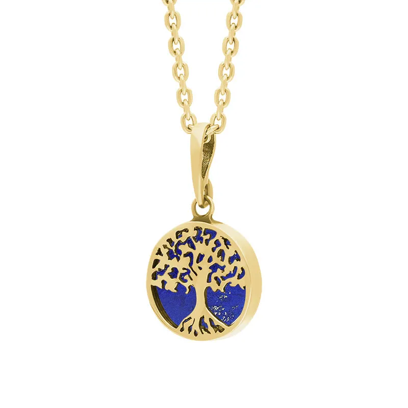 9ct Yellow Gold Small Lapis Lazuli Round Tree of Life Necklace sold by Jura Watches product image thumbnail 2