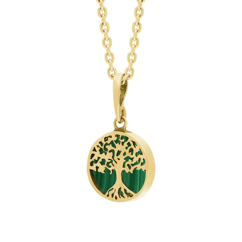 9ct Yellow Gold Small Malachite Round Tree of Life Necklace sold by Jura Watches product image thumbnail 2