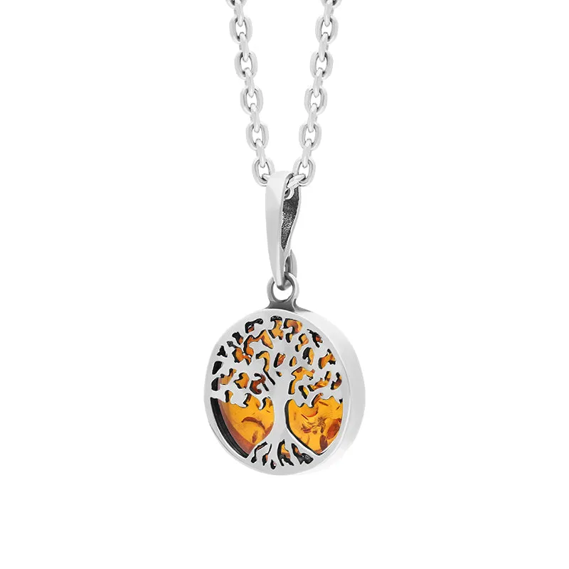 Sterling Silver Small Amber Round Tree of Life Necklace sold by Jura Watches product image thumbnail 2