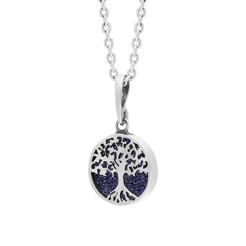 Sterling Silver Small Blue Goldstone Round Tree of Life Necklace sold by Jura Watches product image thumbnail 2